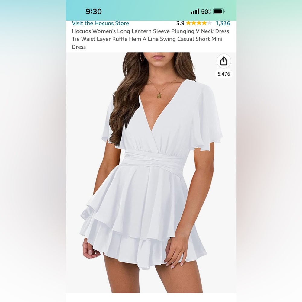 Short, white, A-line dress